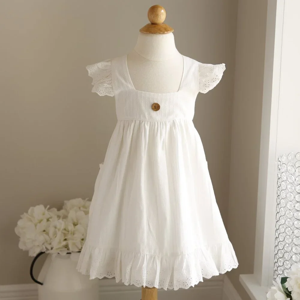 Well Dressed Wolf Dresses | Ivory Cotton Dress Set Simply Ivory Aunt Heart Well Dressed Wolf Nwt Precious!! | Color: Cream/White | Size: Various |